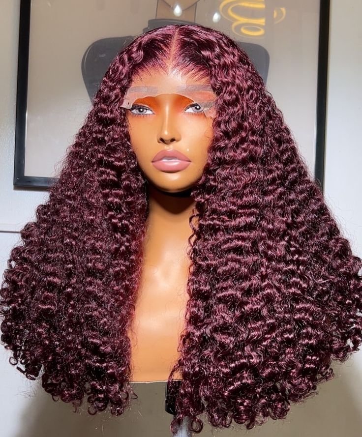 A burgundy wig for you _#burgundyhair #coloredhair #wig #hairsellerinlagos #lagoshairseller #curlywig #affordablehair